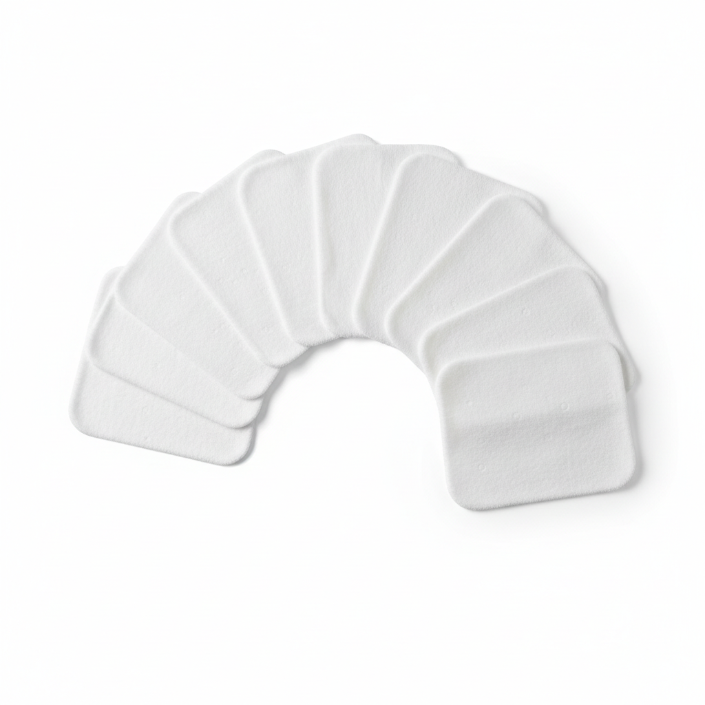 Disposable hygiene wiping cloths fanned out