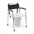 Portable bedside commode chair with armrests