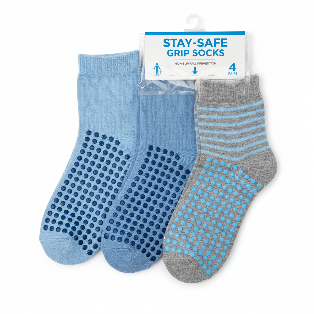 4-pack non-slip sock covers with gripper bottoms