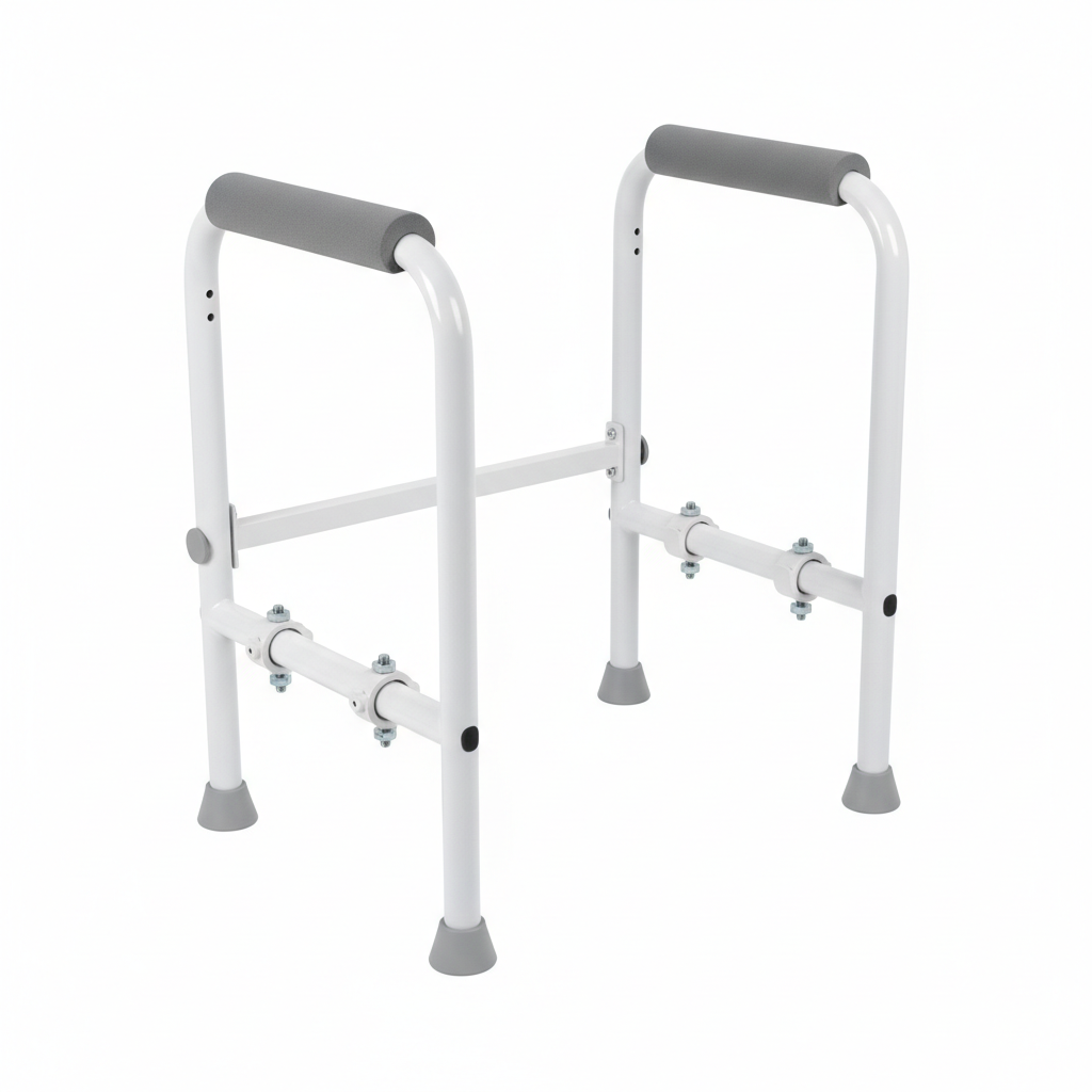 Over-the-toilet safety frame with armrests