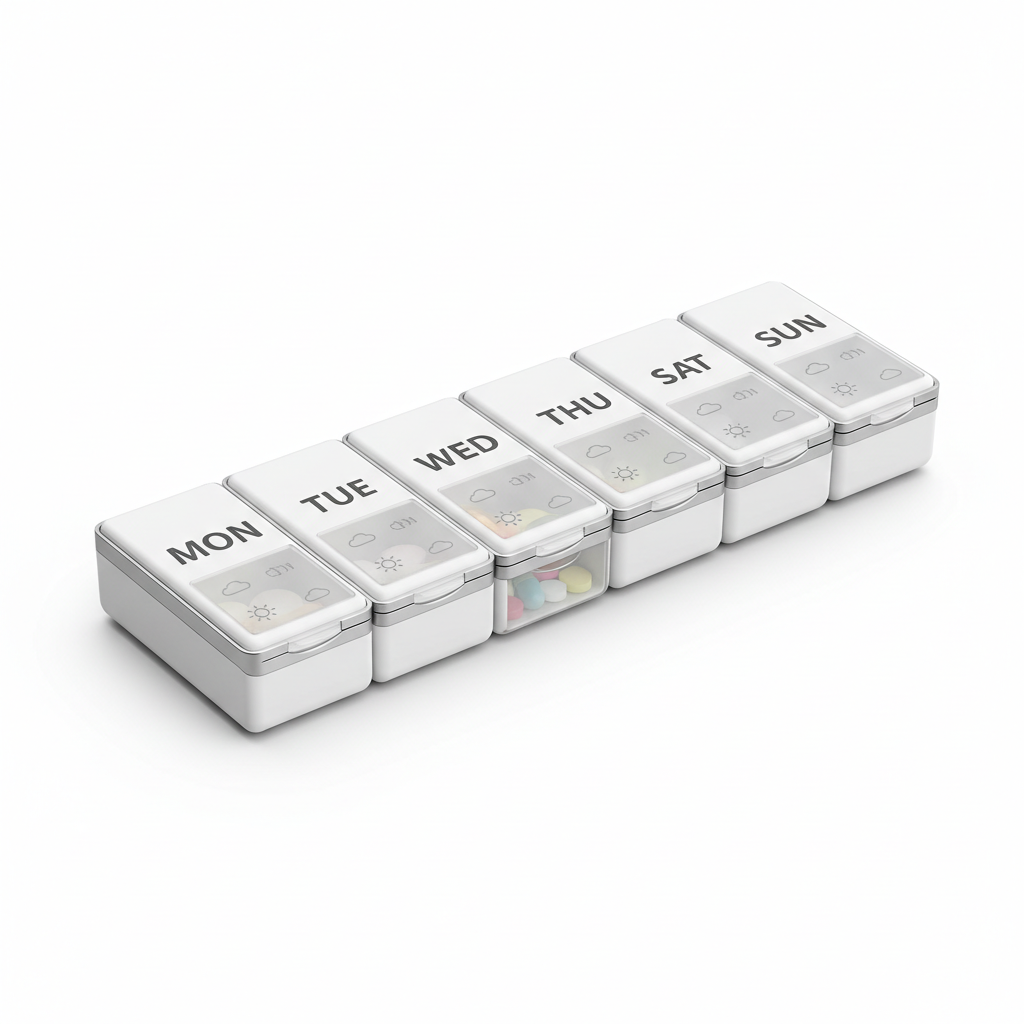 7-day magnetic pill organizer box